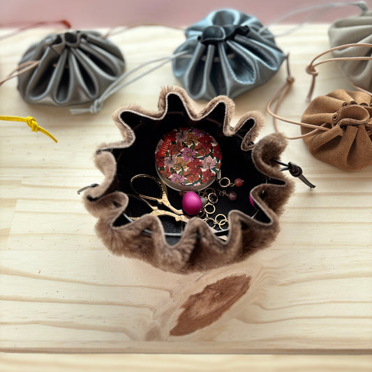 Bourse en cuir marron - Grande