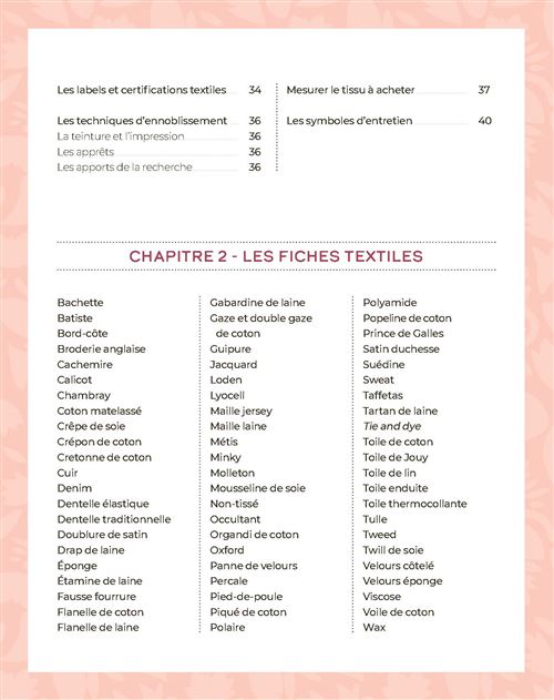 Le guide des tissus