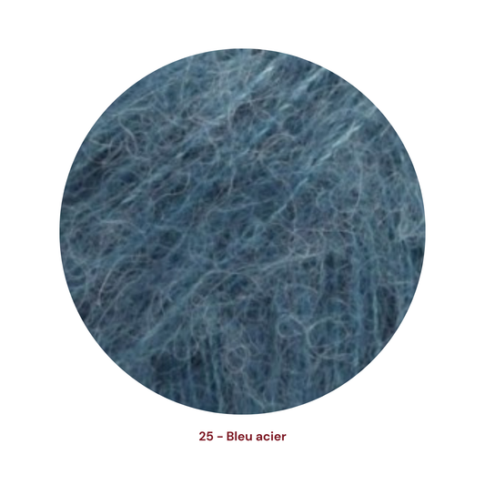 Drops Brushed Alpaca Silk - 25 Bleu acier