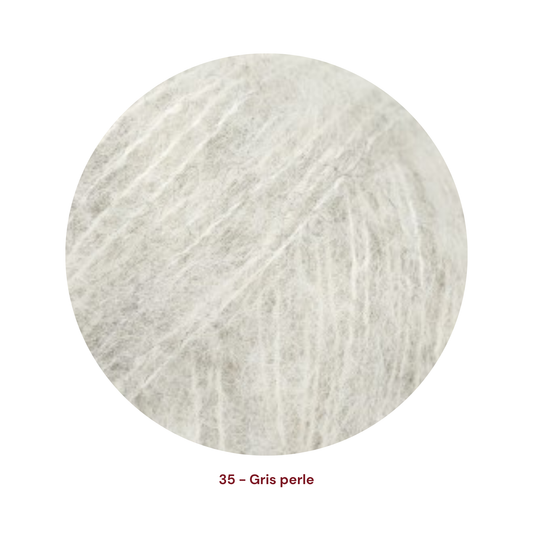 Drops Brushed Alpaca Silk - 35 Gris perle