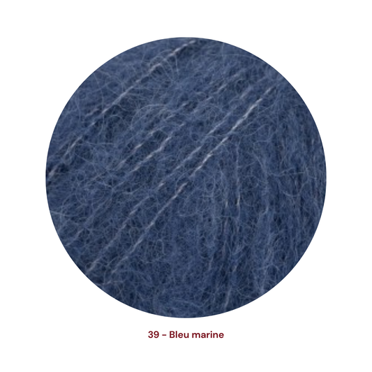 Drops Brushed Alpaca Silk - 39 Bleu marine