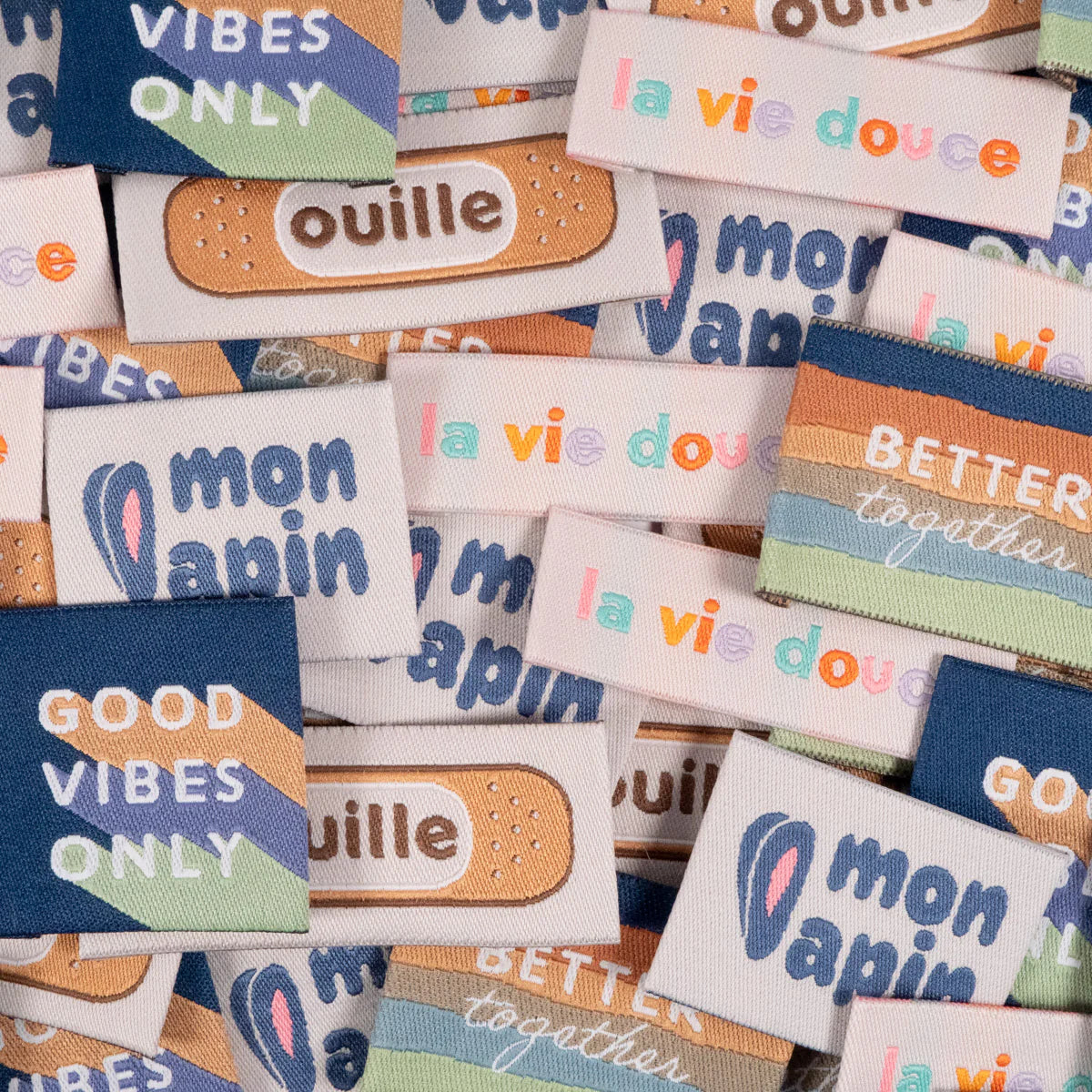 Assortiment étiquettes à coudre "Friendly"- Ikatee