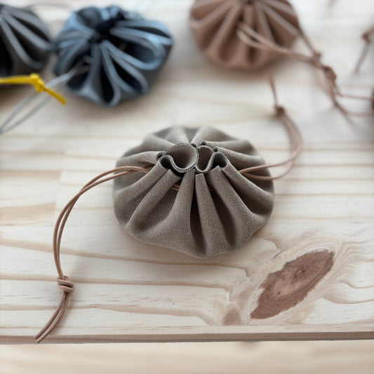 Bourse en cuir Taupe - Grande
