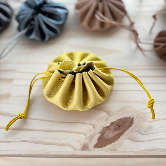 Bourse en cuir jaune - Grande
