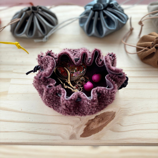 Bourse en cuir bordeaux - Grande