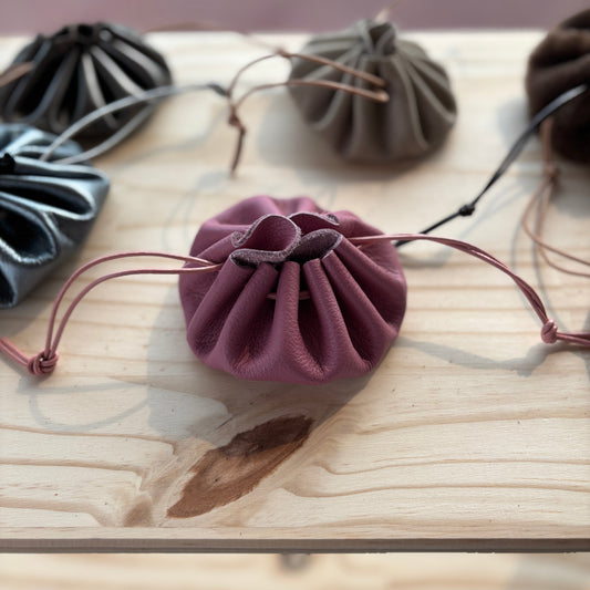 Bourse en cuir rose - Grande
